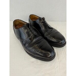 Allen Edmonds Black Leather Cap Toe Brogue Derby Dress Shoes 8.5 EEE